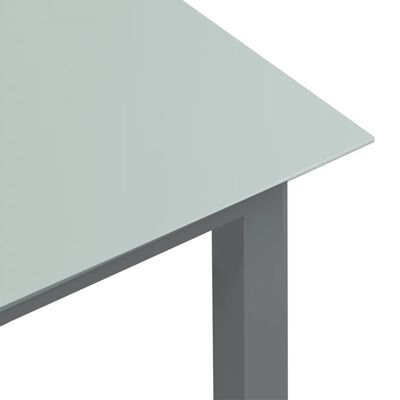 vidaXL طاولة حديقة رمادى فاتح 150×90×74 سم ألومنيوم وزجاج