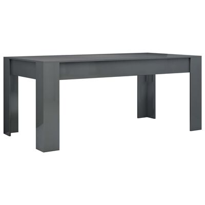 vidaXL 803235 vidaXL Dining Table High Gloss Grey 180x90x76 cm Chipboard (AU/US only)
