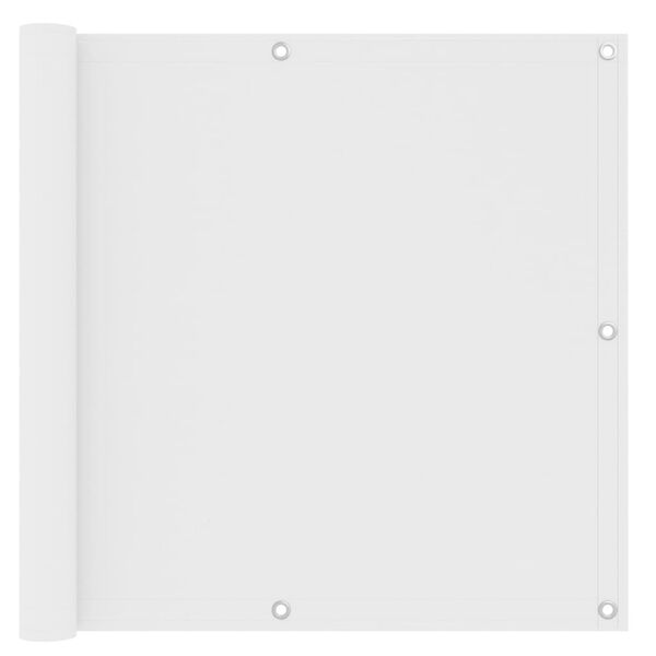 vidaXL ساتر شرفة أبيض 90×400 سم قماش أكسفورد