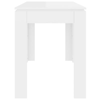 vidaXL طاولة طعام أبيض لامع 120×60×76 سم خشب حبيبي