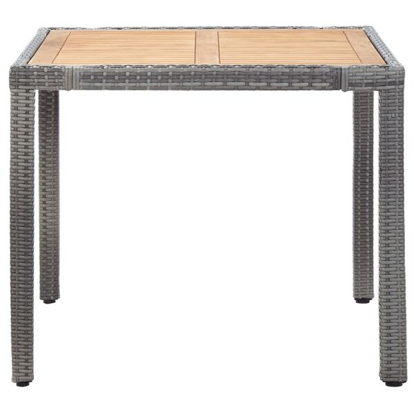 vidaXL طقم سفرة حديقة 5 قطع مع وسائد بولي روطان رمادي