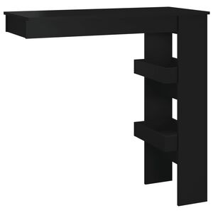 vidaXL طاولة بار جدارية أسود 102&times;45&times;103.5 سم خشب صناعي
