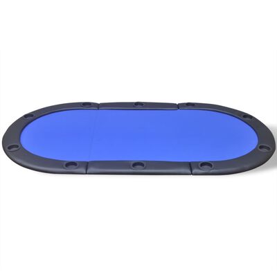 vidaXL سطح طاولة بوكر 10 لاعبين قابلة للطي لون أزرق