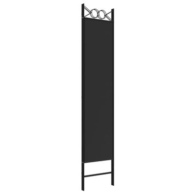 vidaXL مقسم غرفة 3-ألواح أسود 120×200 سم قماش