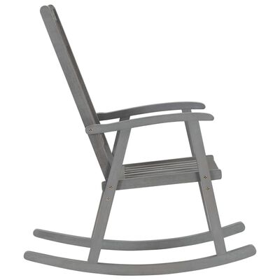 vidaXL كرسي هزاز مع وسائد رمادية خشب أكاسيا صلب (311845+47540)