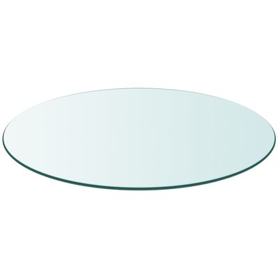 vidaXL سطح طاولة زجاج مقوى دائري 900 ملم