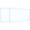 vidaXL رُفّ المطبخ الخلفي 2 قطعة شفاف 90 x 50 cm زجاج مقسى