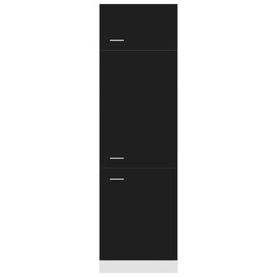 vidaXL خزانة ثلاجة أسود 60×57×207 سم خشب حبيبي
