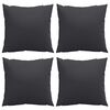 vidaXL 314360 vidaXL Throw Pillows 4 pcs Black 60x60 cm Fabric