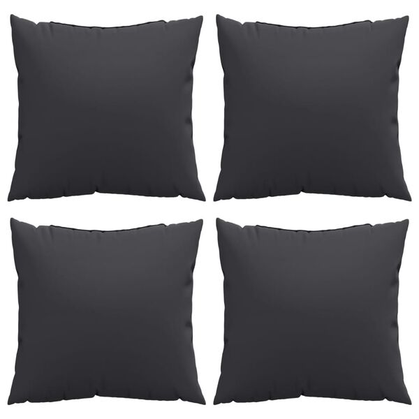 vidaXL 314360 vidaXL Throw Pillows 4 pcs Black 60x60 cm Fabric
