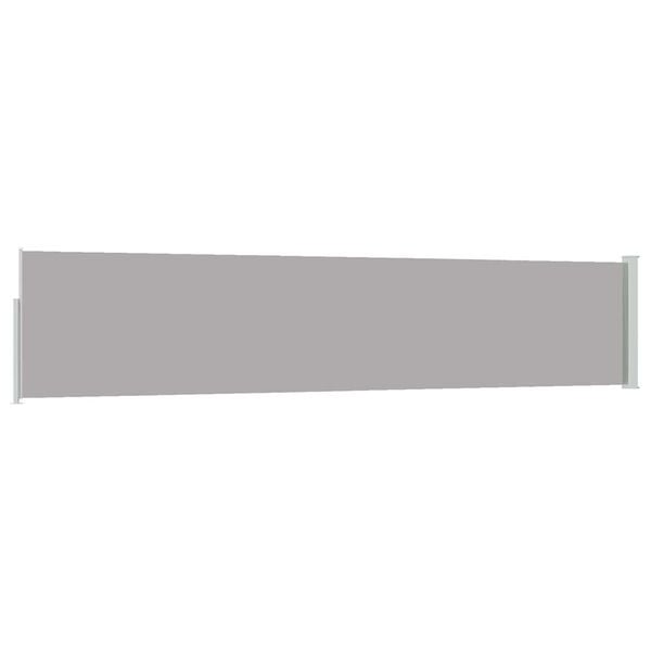 vidaXL مظلة فناء جانبية قابلة للسحب 100×500 سم رمادي