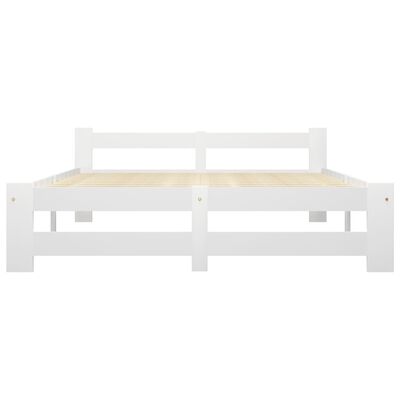 vidaXL إطار سرير أبيض خشب صنوبر صلب 120×200 سم