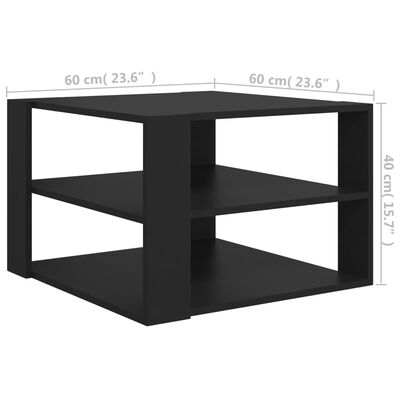 vidaXL طاولة قهوة أسود 40x60x60 سم خشب صناعي