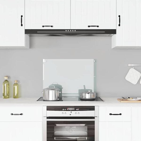 vidaXL لوح باكسبلاش شفاف للمطبخ 70×50 سم زجاج مقسى