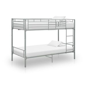 vidaXL سرير طابقين معدن رمادي 90&times;200 سم
