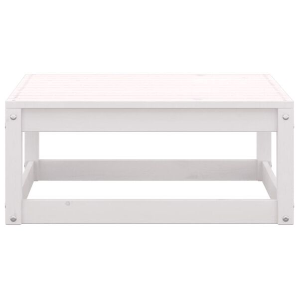 vidaXL مساند قدم حديقة مع وسائد 2 ق خشب صنوبر صلب أبيض