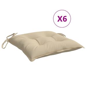 vidaXL وسائد كرسي 6 ق بيج 40&times;40&times;7 سم