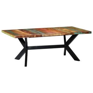 طاولة طعام 75x100x200 سم خشب صلب مستصلح vidaXL
