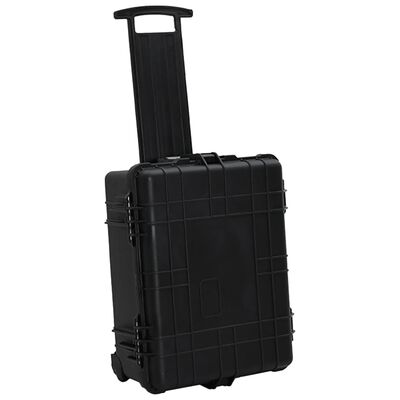 vidaXL حقيبة طيران بعجلات أسود 58×45×27 سم بولي بروبلين