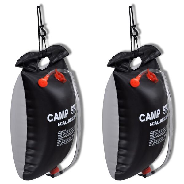 vidaXL دُش مخيم دُش شمسي حمام خارجي 20 لتر 2 ق