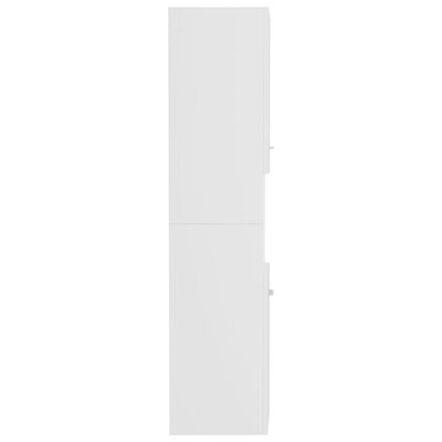 vidaXL خزانة حمام أبيض 30×30×130 سم خشب صناعي