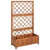 vidaXL صندوق زهور مرتفع مع تعريشة 85&times;38&times;150 سم خشب أكاسيا صلب