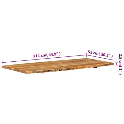 vidaXL سطح تسريحة الحمام خشب أكاسيا صلب 114×52×2.5 سم