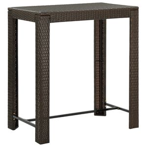 vidaXL طاولة بار حديقة بني 100&times;60.5&times;110.5 سم بولي روطان