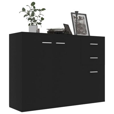 vidaXL خزانة جانبية أسود 105×30×75 سم خشب مضغوط