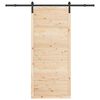 vidaXL باب منزلق بني 80 × 208 سم solid pine wood
