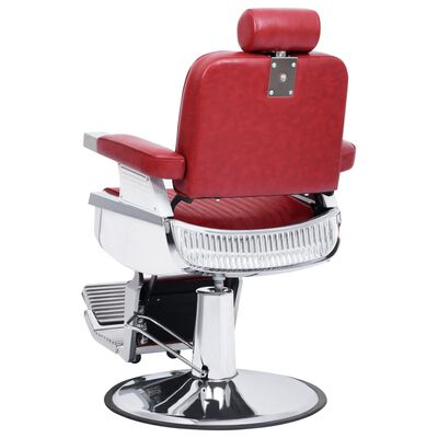 vidaXL كرسي حلاقة أحمر 116x69x68 سم جلد صناعي