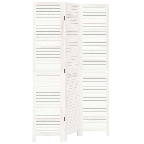 vidaXL مقسم غرفة 3 ألواح لون أبيض خشب بولونيا صلب