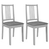 vidaXL Dining Chairs with Cushions 2 pcs Grey Solid Wood - Untranslated