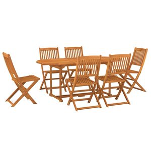 vidaXL طقم طعام للحديقة مكون من 7 قطع، 180&times;90&times;75 سم، مصنوع من خشب الأكاسيا الصلب