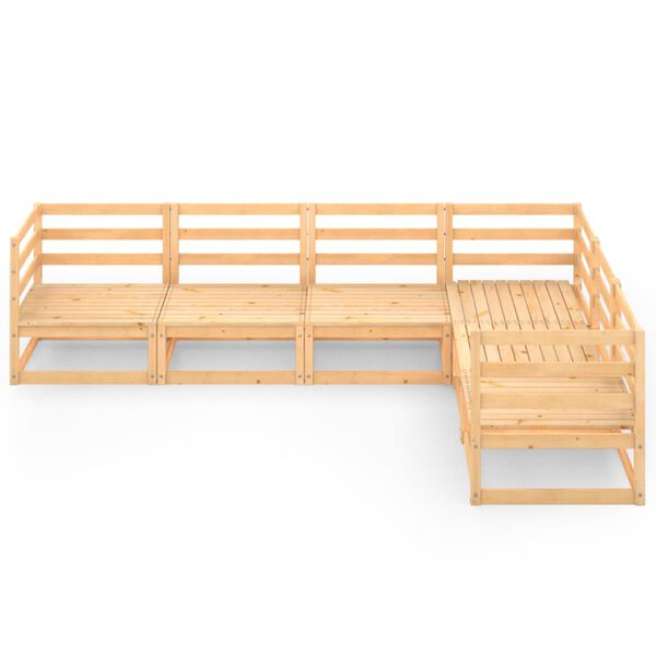 vidaXL عدد 6 قطع طقم جلسة حديقة خشب صنوبر صلب