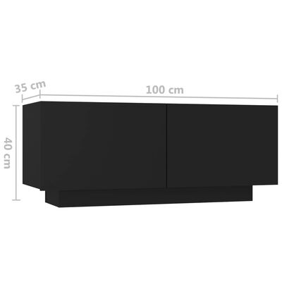 vidaXL خزانة جانب السرير لون أسود 100×35×40 سم خشب صناعي