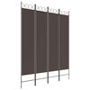 vidaXL مقسم غرفة 4-ألواح بني 160&times;200 سم قماش