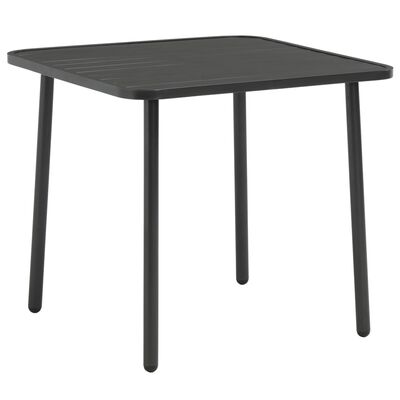 vidaXL طاولة حديقة رمادي غامق 80×80×72 سم فولاذ