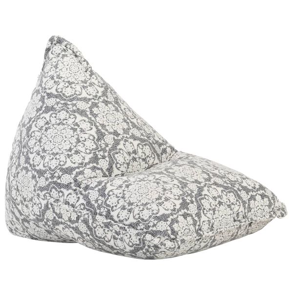 vidaXL كنبة بين باج رمادي فاتح قماش مرقع