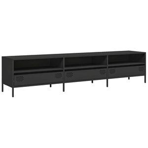 vidaXL TV Cabinet Black 202x39x43,5 cm Cold-rolled Steel - Untranslated