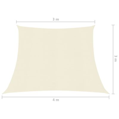 vidaXL مظلة شراعية 160 جم/م² كريمى 4/3×3 م HDPE