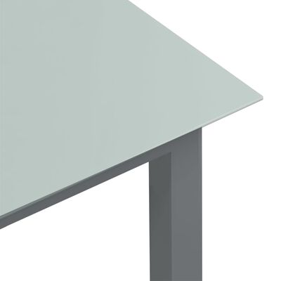 vidaXL طاولة حديقة رمادى فاتح 80×80×74 سم ألومنيوم وزجاج