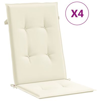 vidaXL وسائد كرسي حديقة 4 ق كريمي 120×50×3 سم