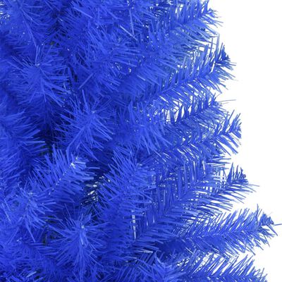 vidaXL شجرة كريسماس صناعية مع حامل أزرق 180 سم PVC