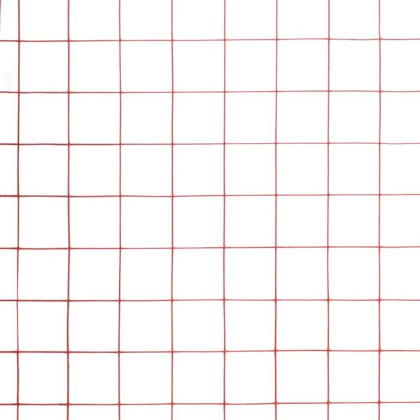 vidaXL سياج سلكي للدجاج فولاذ مع طلاء بي في سي 25&times;0.5 م أحمر