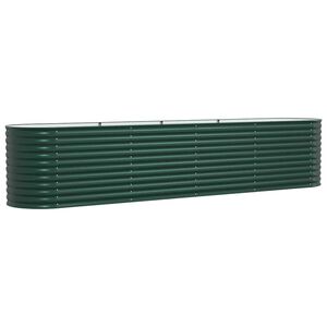 vidaXL سرير مرتفع أخضر 400 x 80 x 81 cm فولاذ