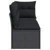 vidaXL أريكة حديقة مع وسائد 3 مقاعد لون أسود بولي روطان