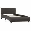 vidaXL إطار سرير مع إضاءة LED رمادي جلد صناعي 90&times;200 سم