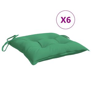 vidaXL وسائد كرسي 6 ق أخضر 40&times;40&times;7 سم