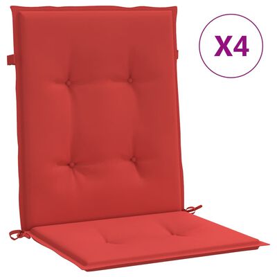 vidaXL وسائد كرسي حديقة 4 ق أحمر 100×50×3 سم